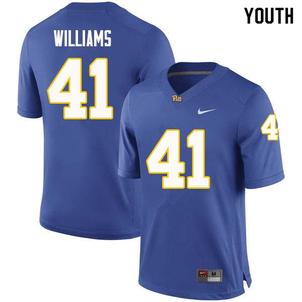 Youth #41 Jalen Williams Pittsburgh Panthers College Football Jerseys Sale-Royal